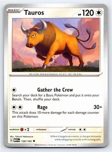 Tarjeta Pokémon Tauros 128/165 poco común escarlata y violeta 151 - casi nueva - Imagen 1 de 5