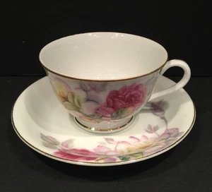Regina Porcelain Tea Cup And Saucer Japan Collectible Flower Design - Picture 1 of 9