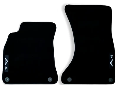 Front Car Floor Velour Mats For Audi A4 B8 Waterproof Black Carpet Liners 2pcs - Image 1 of 4