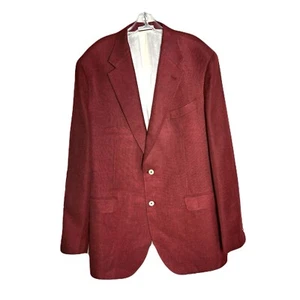 SARTORIA ROSSI Rot Leinen Seide Baumwolle Herren Blazer Sport Mantel Jacke - EU 48 #ts - Bild 1 von 12