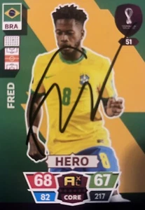 Fred Brasilien handsignierte WM 2022 XL Adrenalyn Karte - Bild 1 von 1