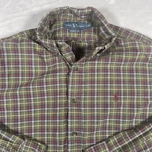 Ralph Lauren Classic Fit Men's M Long Sleeve Button Down Plaid Oxford Shirt - Picture 1 of 6
