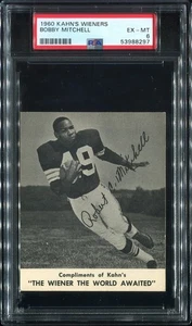 1960 Kahn's Wieners Bobby Mitchell PSA 6 Cleveland Browns Salón de la fama Univ. de Illinois - Imagen 1 de 1