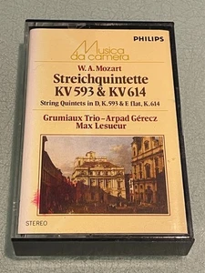 Mozart - String Quintets KV 593 & KV 594 - Cassette Tape Album - 1974 Philips - Picture 1 of 5