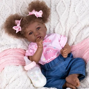 20 Zoll Reborn Baby Mädchen Puppen Biracial American mit weichem Stoffkörper realistisch - Bild 1 von 7