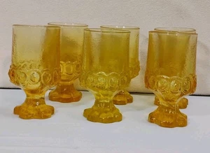Set Of 6 Tiffin Franciscan Madeira Cornsilk Yellow Glass 9 oz Footed - Picture 1 of 5