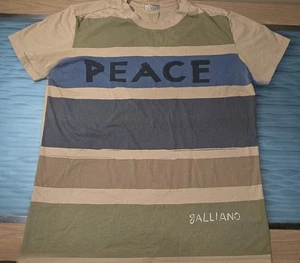 Galliano Striped Graphic T-Shirt Men's Size Large - Picture 1 of 7