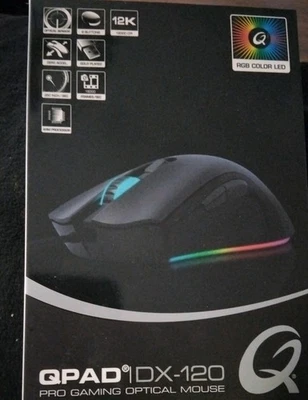 Qpad DX-120 12K Dpi Fps Gaming Mouse Multi effect led 1.8m Usb Cable Sealed Box - Image 1 of 3