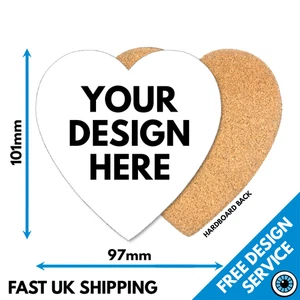 Individuell bedruckte Untersetzer • Herz Glanz personalisiert Getränke Logo Bild Foto - Bild 1 von 4