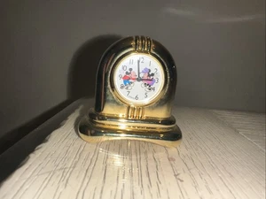 COLLECTIBLE MINIATURE DISNEY MINI CLOCK "MICKEY MINNIE DANCING" Works! - Picture 1 of 6