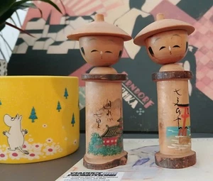 2 vintage japanese wooden kokeshi dolls 🪆 - Picture 1 of 7