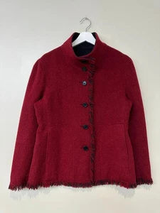 Spirit of the Andes Grey Red Alpaca Merino Wool Reversible Jacket Size S UK 8 10 - Picture 1 of 8