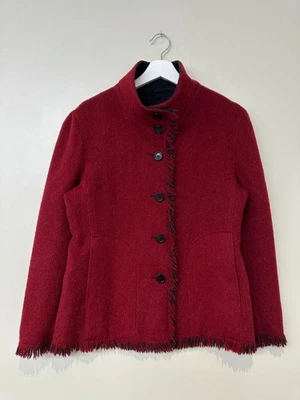 Spirit of the Andes Grey Red Alpaca Merino Wool Reversible Jacket Size S UK 8 10 - Image 1 of 4