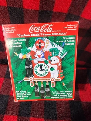 RARE Christmas Coca-Cola Musical Cuckoo Clock "Tune-Always Coca-Cola" IN BOX - Image 1 of 2