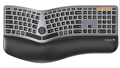 ProtoArc Backlit Bluetooth Ergonomic Keyboard, EK01 Plus Full Size - Image 1 of 4
