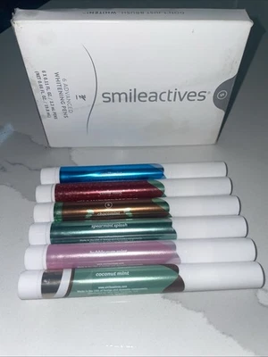 Box Set of 6 ~ Smileactives Advanced Whitening Pen ~ 0.11oz ea. ~ 6 Flavors New! - Image 1 of 4