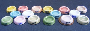 Casa de Muñecas Gato y Perro Comida Bebida Cuencos x2 Cerámica Escala 1:12 Miniatura ML Tumdee - Imagen 1 de 14