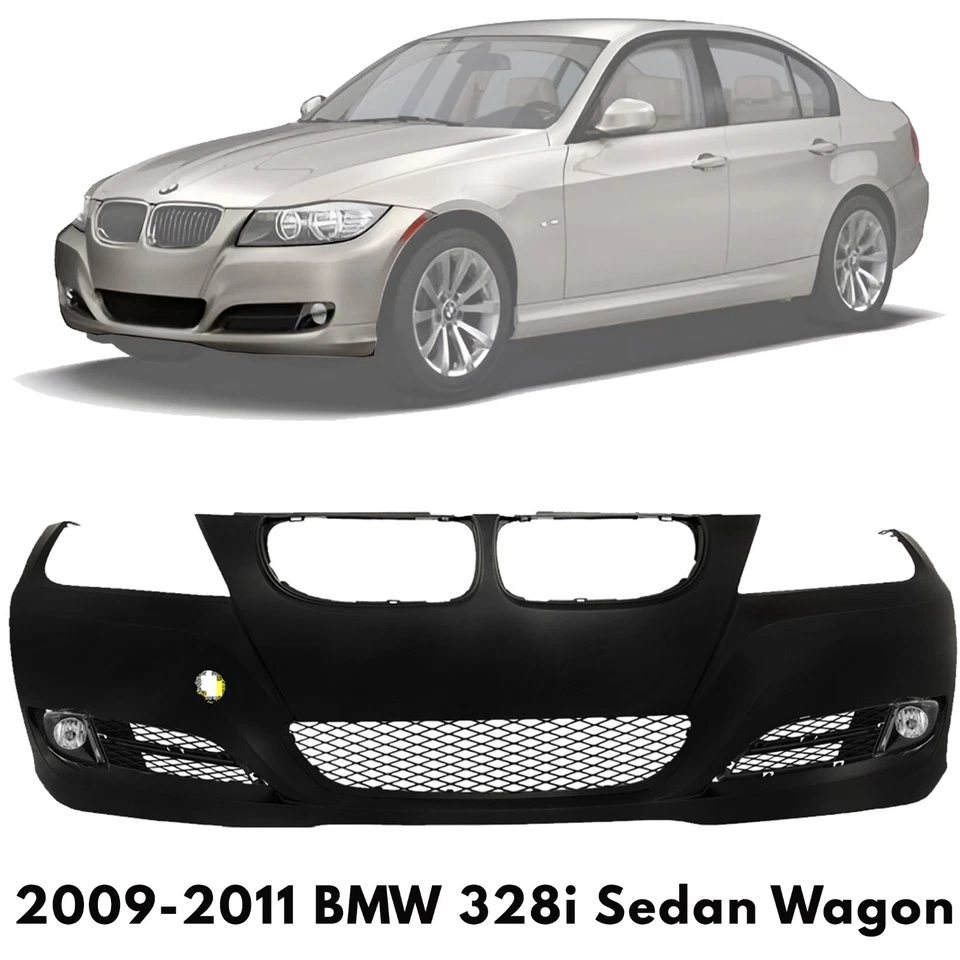 Front Bumper Cover & Bumper Grille Set of 3 For 2009-2011 BMW 328i Sedan Wagon - Image 1 of 4