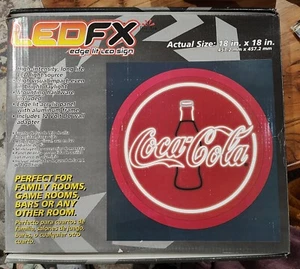 COCA COLA LEDFX Edge Lit LED Sign 18 in. X 18 in. Coke Game Room Sign NEW! - Picture 1 of 3