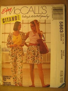 UNCUT Sewing Pattern 1992 McCALL'S 6,8,14,16 CARDIGAN Top PANTS 5863 [Z180] - Picture 1 of 1