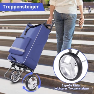 Einkaufstrolley Einkaufswagen Einkaufsroller Einkaufstasche Kaufwagen Klappbar - Bild 1 von 12