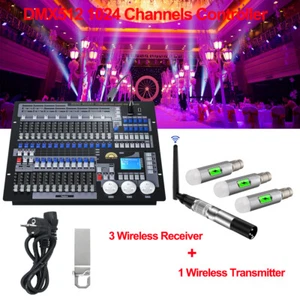 DMX 1024CH Stage Lighting Controller Wireless Transmitter & Receiver Concert Bar - Picture 1 of 16
