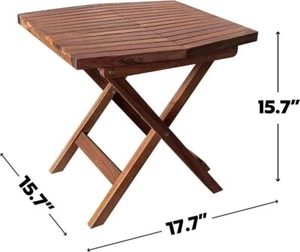 Melino Wooden Folding Table, Acacia Wooden Small Table for Indoor and Outdooruse
