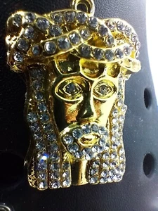 JESUS HEAD (GOLD) Christian Shoe Charm for Crocs - Picture 1 of 2