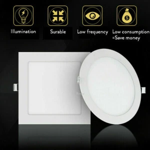 Dimmable LED Panel Light 21W 18W 15W 12W 9W 6W Ceiling Downlight Recessed Lamp - Picture 1 of 24
