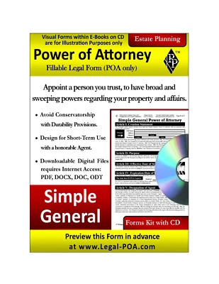 Simple General Power of Attorney - Form & CD ( Legal Kit ) - Image 1 of 4