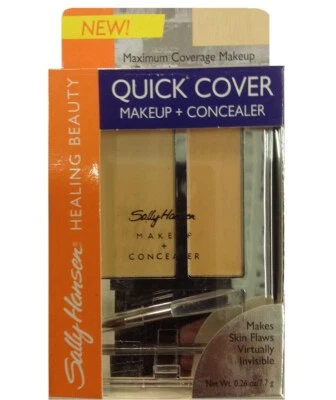 SALLY HANSEN QUICK COVER MAKE-UP + CONCEALER 8111-10 MEDIUM BEIGE FREE SHIPPING - Image 1 of 3