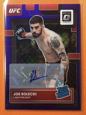 2023 Donruss Optic UFC Joe Solecki #117 Auto Rated Rookie Purple Stars - Image 1 of 2