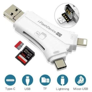 4in1 USB i-Flash Drive Micro SD TF Memory Card Reader Adapter For iPhone Samsung - Picture 1 of 21