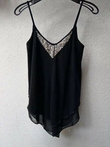 Elegantes Top Hängerchen Buffalo Pailetten Lagenlook schwarz Gr. 32/34 - Bild 1 von 5