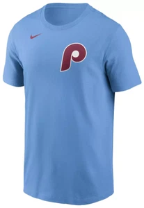 Nike Philadelphia Phillies Kyle Schwarber #12 Retro Blue T-Shirt Mens Size Small - Picture 1 of 3
