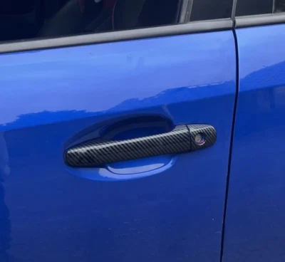 Manija de puerta trasera tapa lateral cubierta embellecedor para Toyota Prius 2010-2015 fibra de carbono 8P Foto 1 de 2