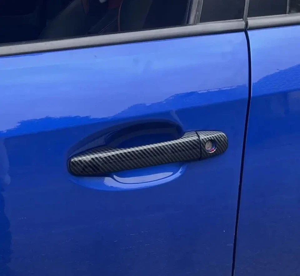 Manija de puerta trasera tapa lateral cubierta embellecedor para Toyota Prius 2010-2015 fibra de carbono 8P Foto 1 de 2