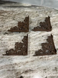 Cast Iron Decorative Metal Brackets Set Of 4 - Picture 1 of 4