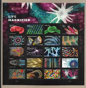 LIFE MAGNIFIED US 2023 BIO-SCIENCES #5802 FOGLIO FOREVER DI 20 FRANCOBOLLI - Foto 1 di 2