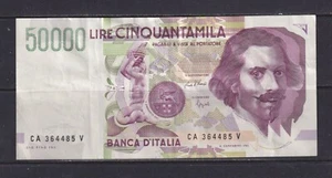 Billete circulado ITALIA - 1992 50000 liras (1) - Imagen 1 de 2