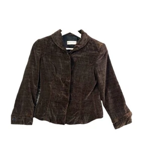 Emporio Armani Velvet Blazer Brown Silk Blend Jacket Elegant Womens Size XS Luxe - Picture 1 of 8