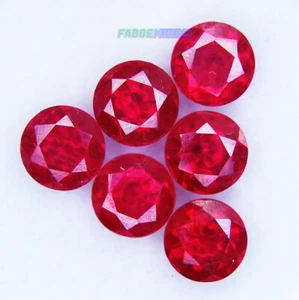 6.20 Ct Loose Ruby 6 mm Round Shape Gemstones - Picture 1 of 4