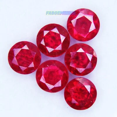 6.20 Ct Loose Ruby 6 mm Round Shape Gemstones - Image 1 of 4