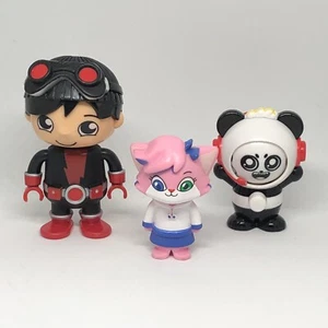 Ryan's World Action Figurine Pirate, Panda Cat, Gus Spinning Face Toy Lot Of 3 - Picture 1 of 10