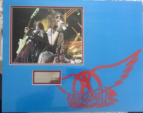 AEROSMITH SIGNED PHOTO MOUNT TYLER AND PERRY UACC REG 242 ALSO ACOA CERTIFIED Cover