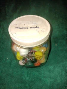 5.2Lbs 48 Large Glass Shoote Marbles W/Jar. Gumball Size Marbles. 1 is broken. - Bild 1 von 12
