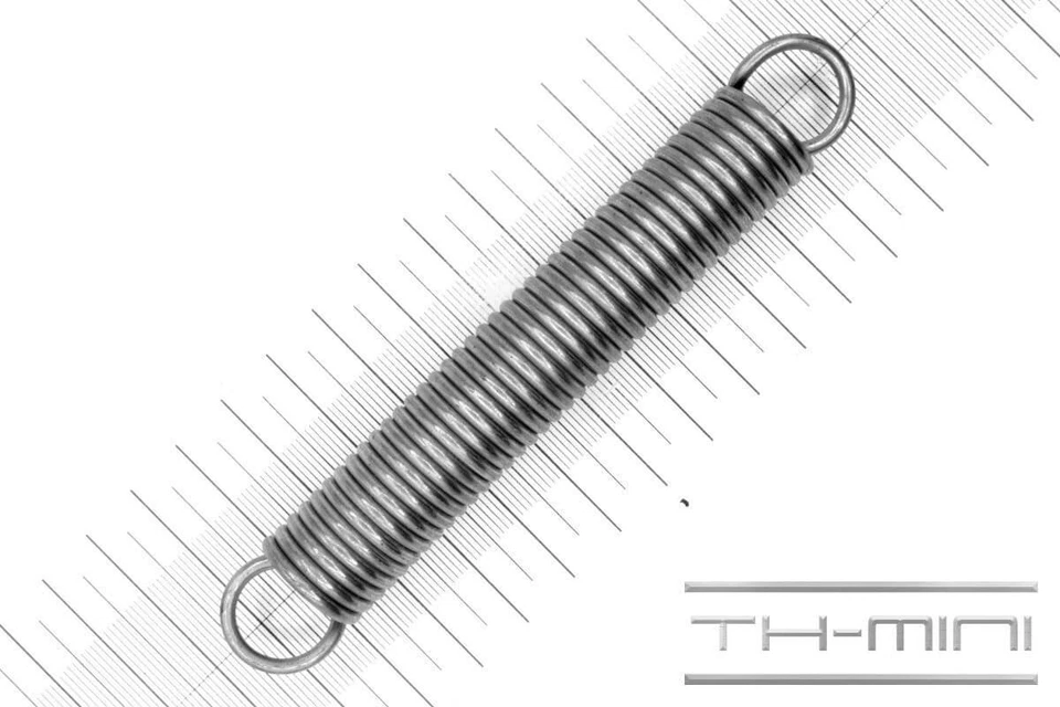 GUTEKUNST FEDERN Zug-Feder 2,5mm Haken Öse 18,5x124mm 22,8kg Spiral Edel-stahl rostfrei Metall