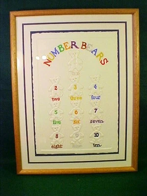 ENMARCADO Y FIRMADO "NÚMERO OSOS" POR JANE BILLMAN FECHA 5 1991 GRAN REGALO PARA REGALAR  Foto 1 de 4