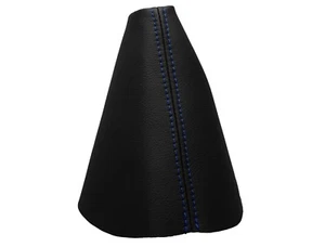 RENAULT SCÉNIC III (2009-2016) Cuffia Leva Cambio 100% Pelle - Cuciture Blu - Picture 1 of 1