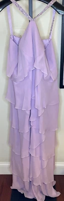 Nuevo Vestido Daymor Couture Para Mujer 20 Seda Orquídea Salvaje Sin Tirantes Vestido en Niveles MOB Foto 1 de 4